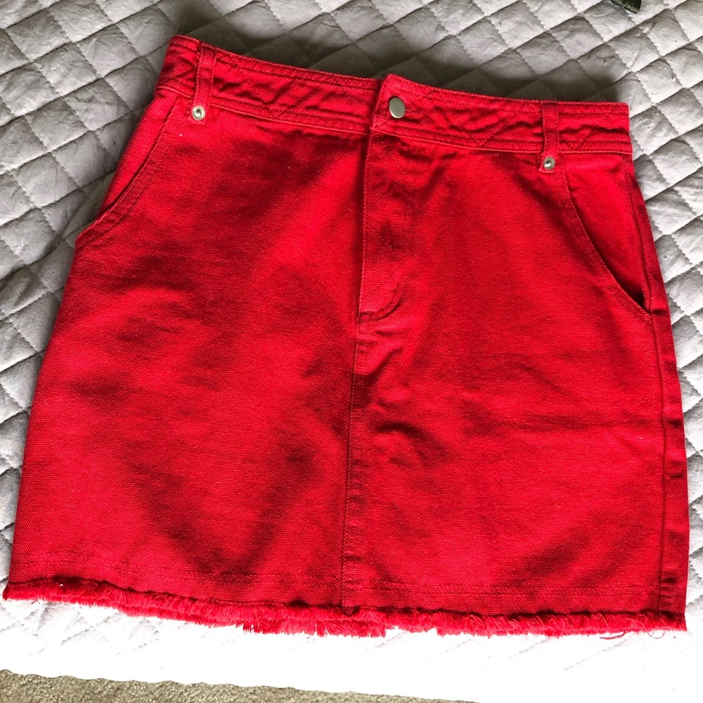 NEVER WORN red denim skirt🌹